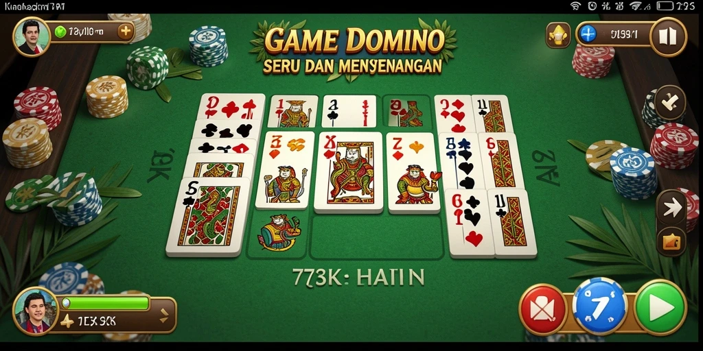 Screenshot utama menampilkan gameplay Domino yang seru dan interaktif.