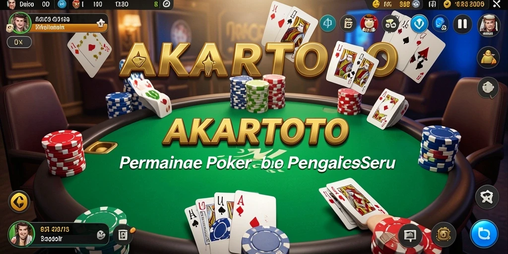 Tampilan gameplay Poker yang mendebarkan dan interaktif di AKARTOTO.