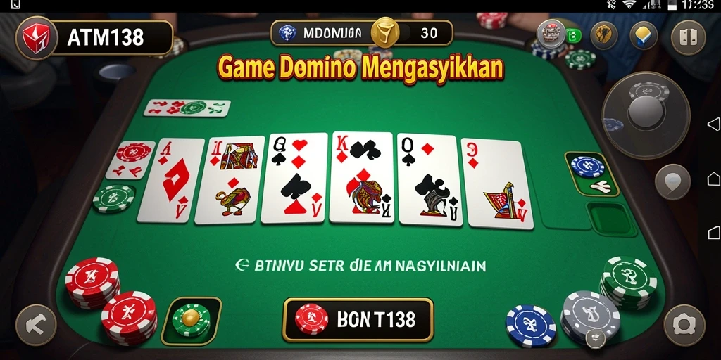 Tangkapan layar menampilkan gameplay Domino yang seru dan interaktif.