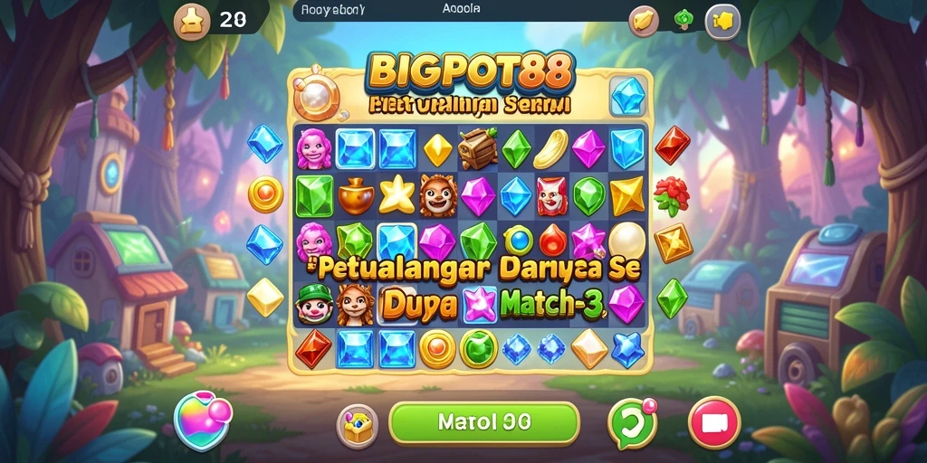 Tampilan gameplay seru dan menarik dari BIGPOT88 dalam genre Match-3.
