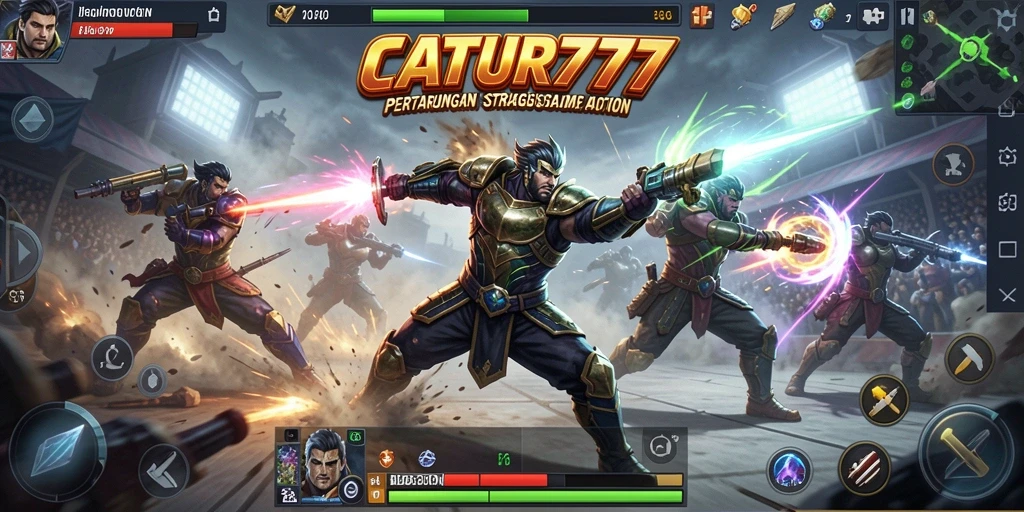Tangkapan layar menunjukkan pertarungan seru di CATUR777.