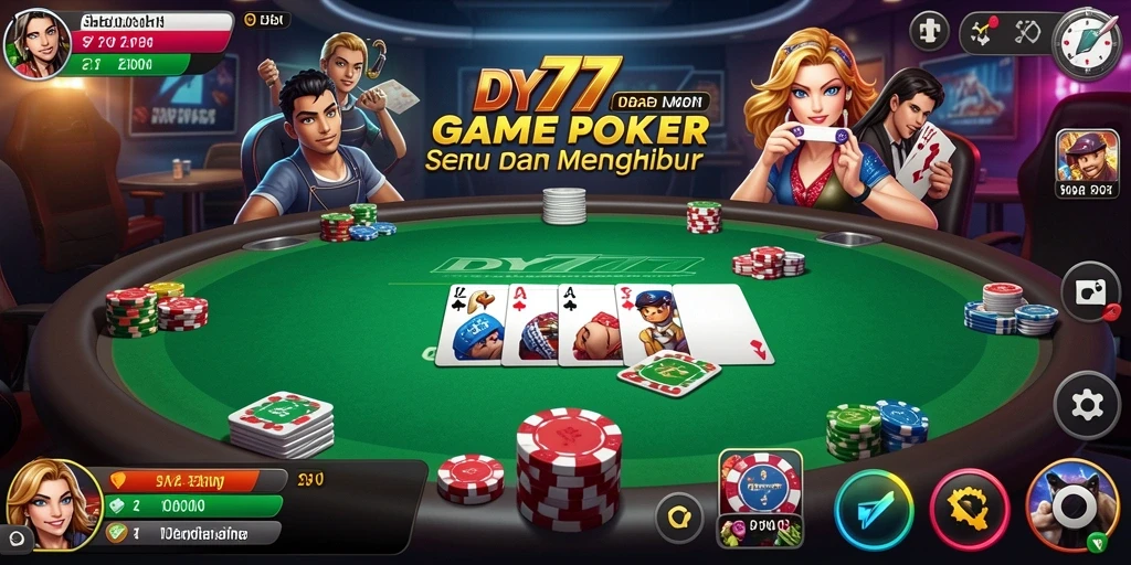 Screenshot game DY777 menampilkan gameplay Poker yang menarik.