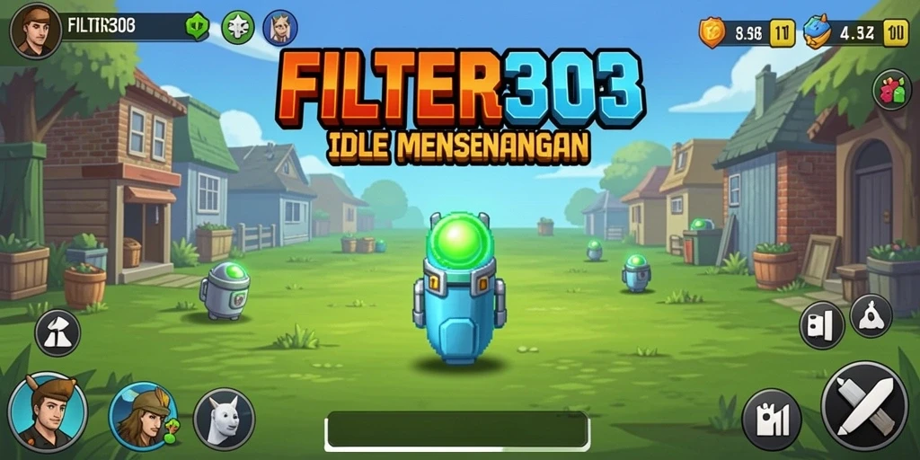 Tampilan gameplay FILTER303 yang menarik dengan karakter unik.