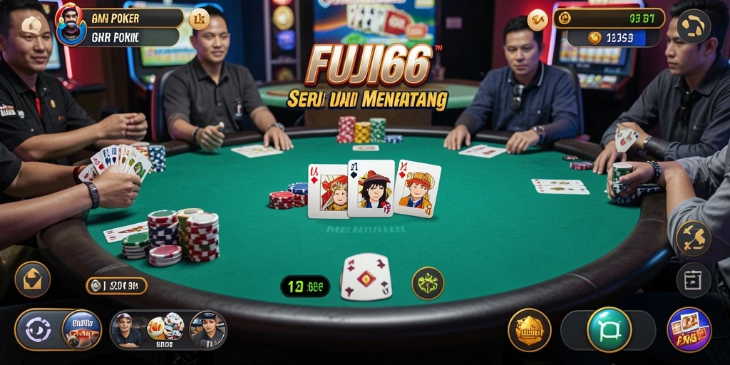 Tampilan gameplay poker menarik di FUJI66.
