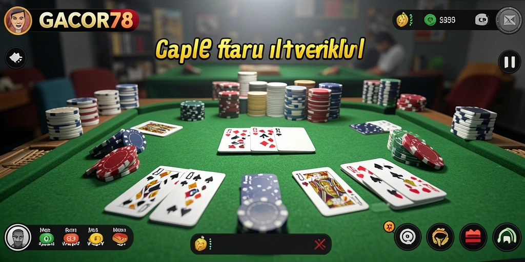 Screenshot gameplay GACOR78 menampilkan pertandingan Gaple yang seru.