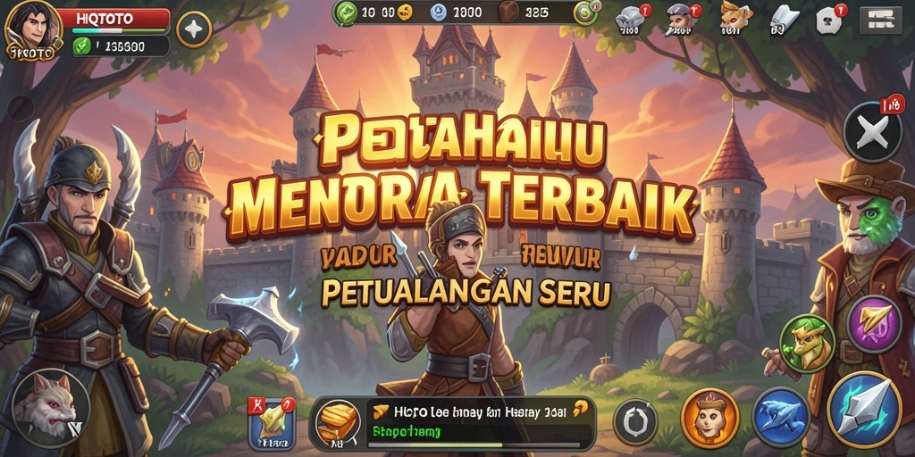 Screenshot HQTOTO menampilkan aksi menara mempertahankan wilayah dari serangan musuh.
