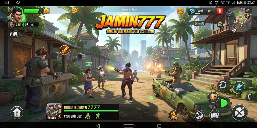 Tampilan layar permainan <strong>JAMIN777</strong> yang menarik dan berwarna-warni.