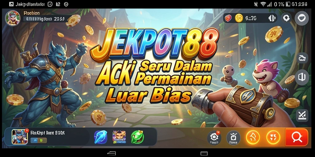 Tampilan gameplay aksi JEKPOT88 yang mendebarkan dan penuh tantangan.