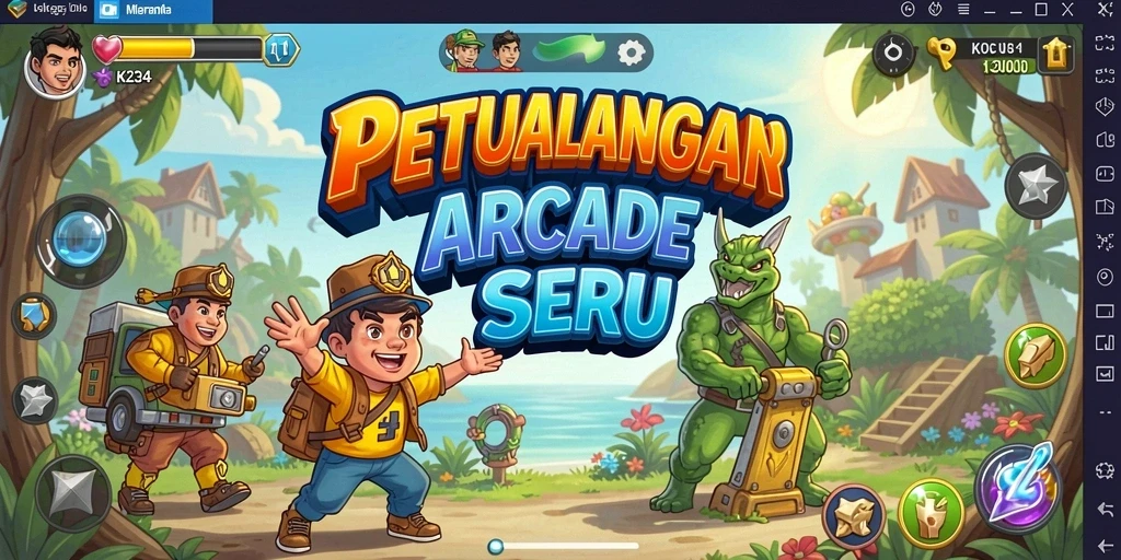 Screenshot K234 menampilkan gameplay yang mendebarkan dan penuh warna.