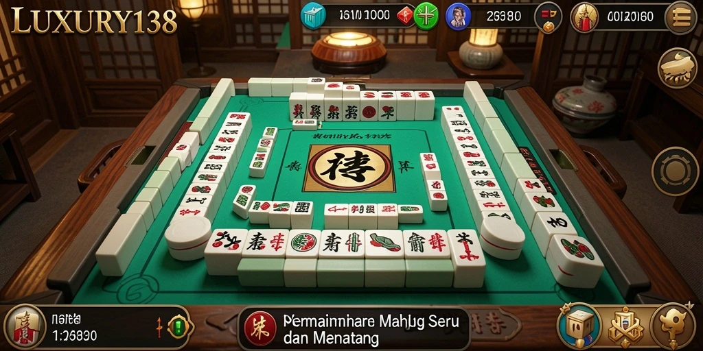 Tampilan screenshot utama LUXURY138 yang menunjukkan gameplay Mahjong yang memikat.
