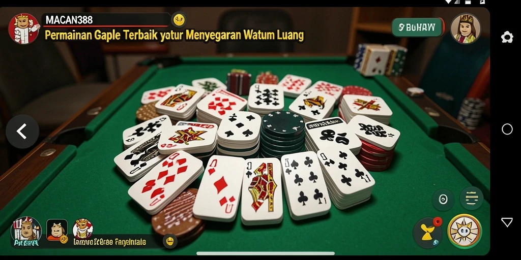 Tangkapan layar menunjukkan momen seru dalam pertandingan Gaple.