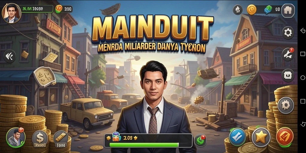 Gameplay MAINDUIT yang mengasyikkan dengan berbagai opsi bisnis.