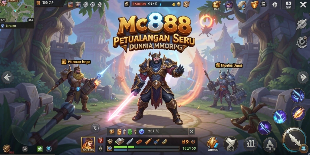 Screenshot gameplay <strong>MC888</strong> yang menunjukkan pertarungan epik di dunia MMORPG.