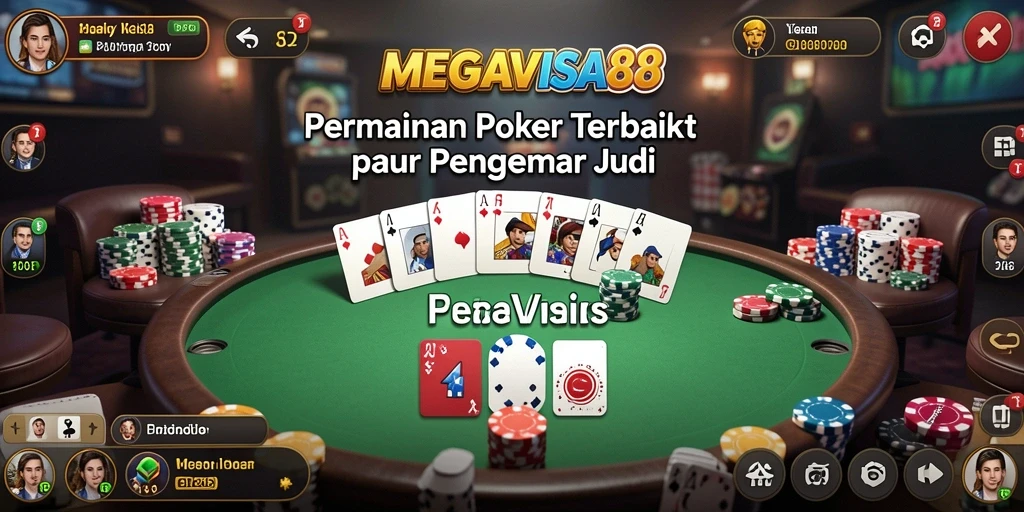 Screenshot utama MEGAVISA88 menampilkan gameplay seru Poker online.
