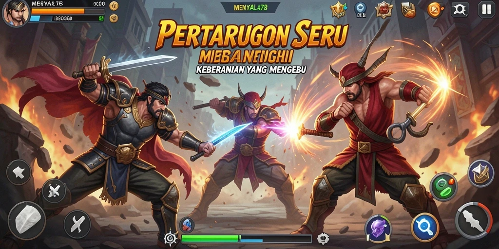 Tangkapan layar menunjukkan pertarungan seru di MENYALA78.