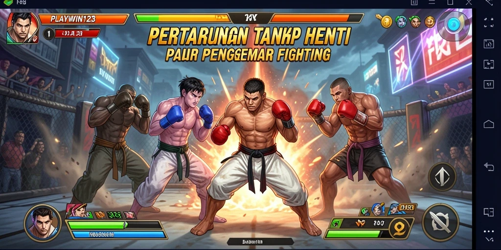 Screenshot gameplay menunjukkan aksi pertarungan seru di PLAYWIN123.