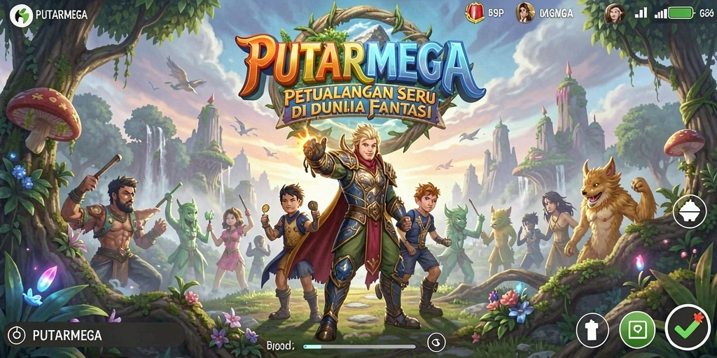 Screenshot PUTARMEGA menampilkan aksi petualangan yang mendebarkan.