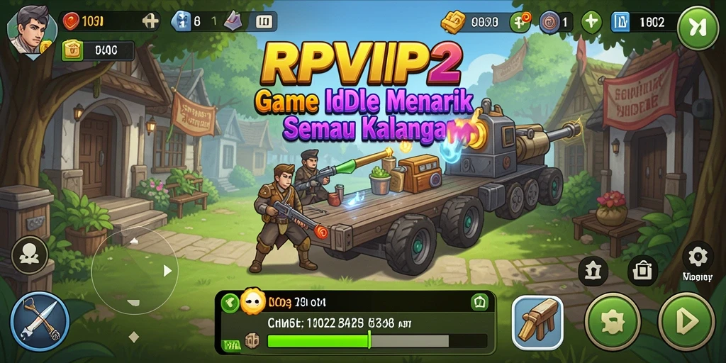 Screenshot RPVIP2 menampilkan aksi gameplay Idle yang seru dan menarik.