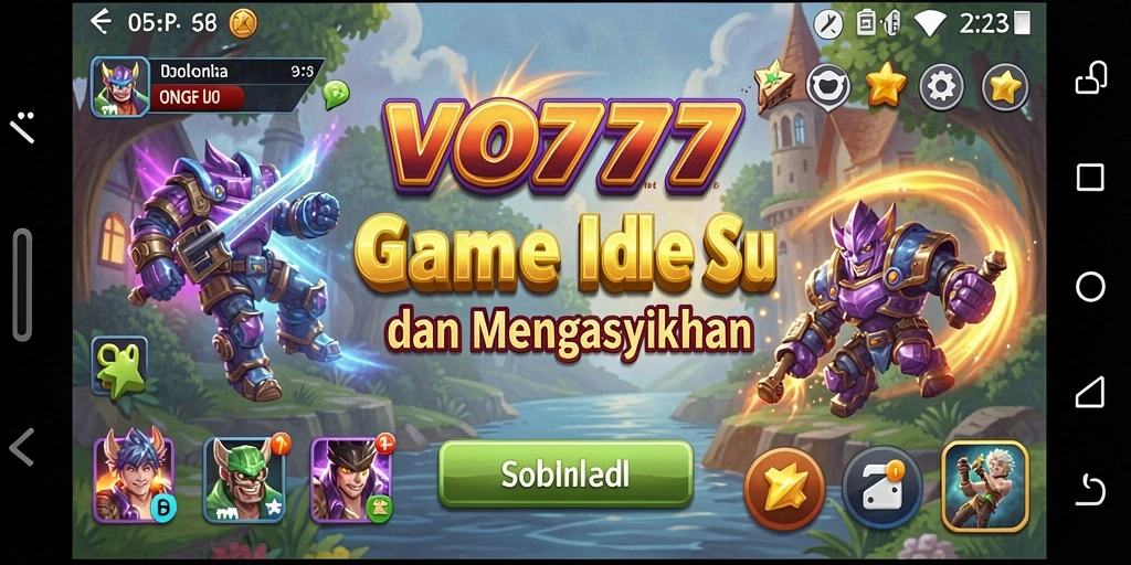 Tampilan gameplay seru dalam VO777, menunjukkan strategi Idle yang efektif.